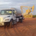 white truck with tank