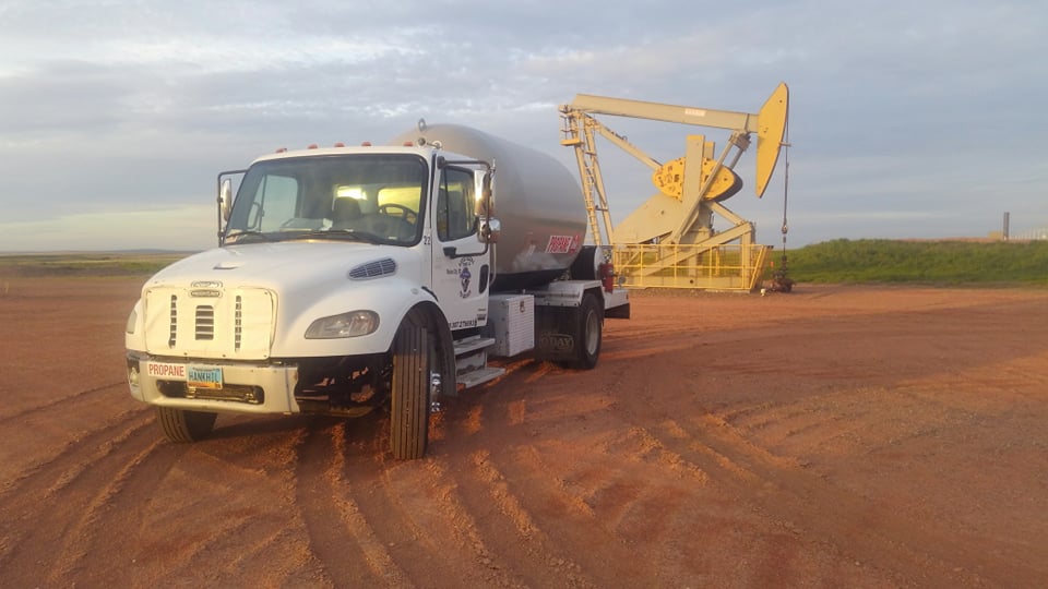 propane tank in oil field